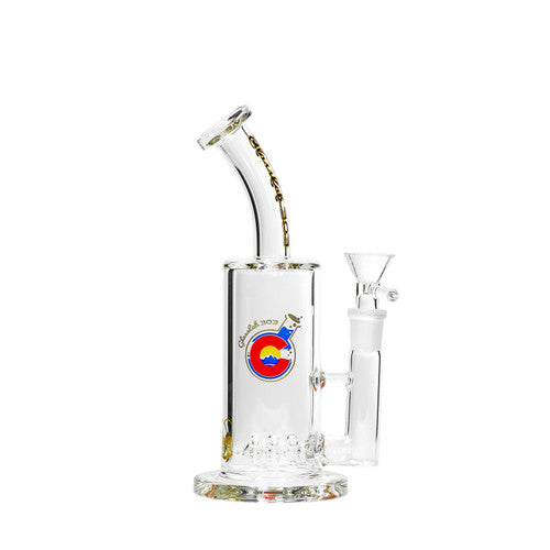 GLASSLAB 303 8" CLEAR BANGER HANGER W/ 3-WHEEL PERCOLATOR