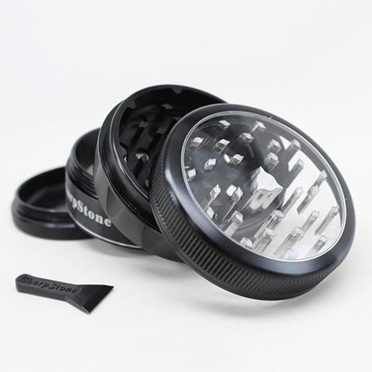 Sharpstone 4 Piece V2 Clear Top Grinder - Red