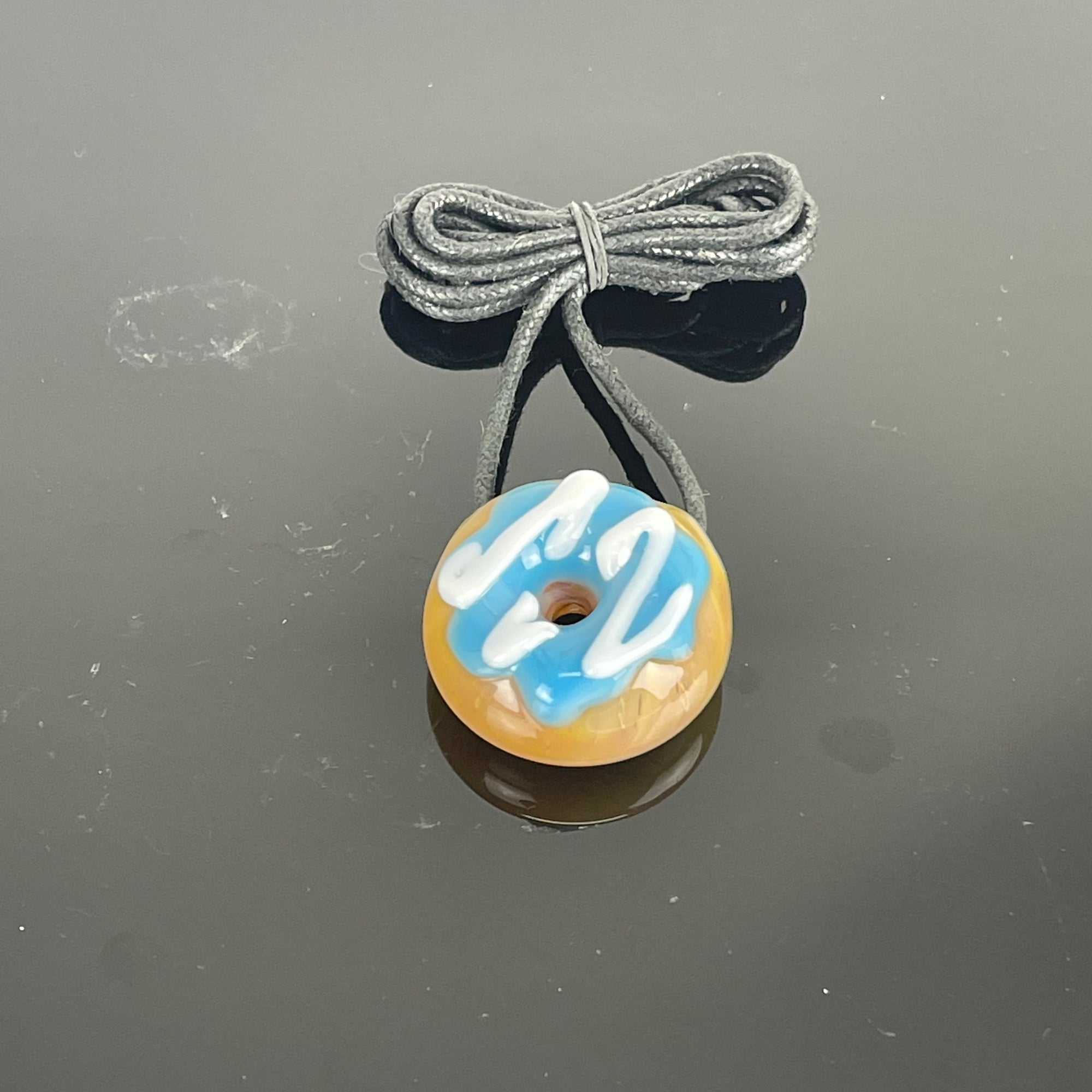 KGB Glass Donut Pendant Blueberry Vanilla