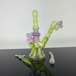 Mini Tube Green Purple Transparent w/ Circles