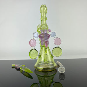 Mini Tube Green Purple Transparent w/ Circles