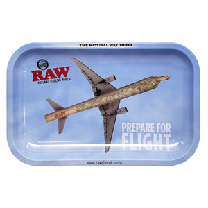 Raw Metal Rolling Tray Small - Flying High